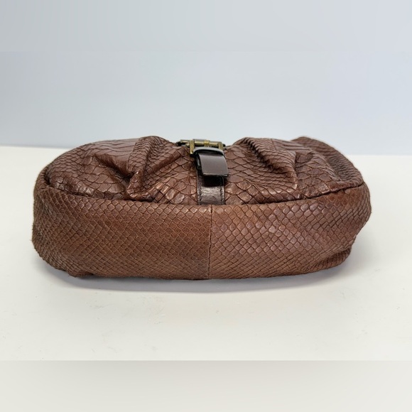 MARTINA CAPONI Brown reptile imprinted leather small shoulder bag - Picture 7 of 11